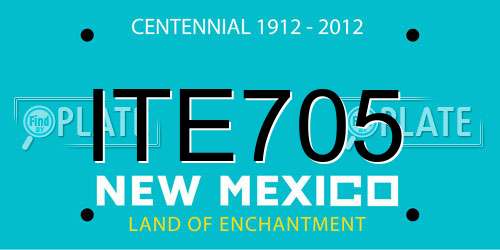 ITE705 New Mexico License Plate