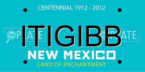 ITIGIBB New Mexico License Plate