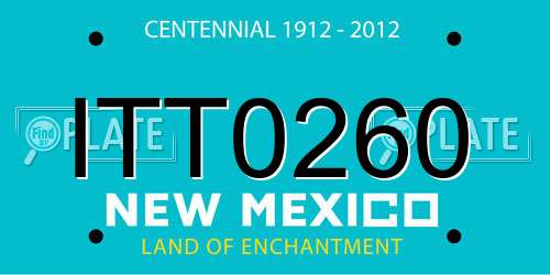 ITT0260 New Mexico License Plate