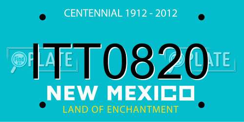 ITT0820 New Mexico License Plate
