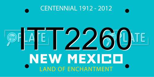 ITT2260 New Mexico License Plate
