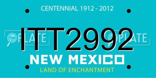 ITT2992 New Mexico License Plate