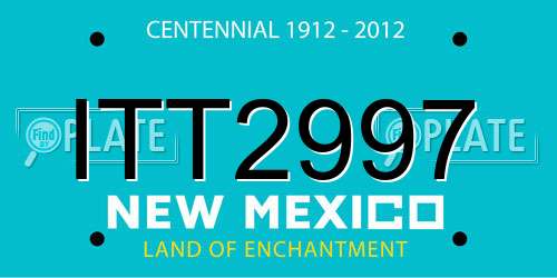 ITT2997 New Mexico License Plate