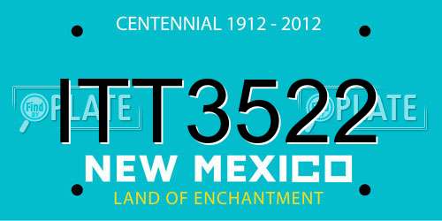 ITT3522 New Mexico License Plate