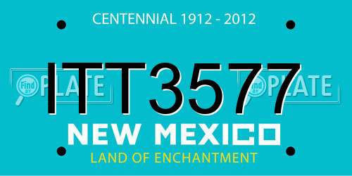 ITT3577 New Mexico License Plate