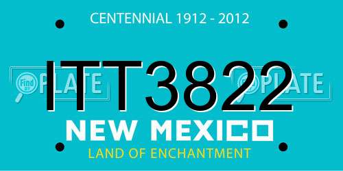 ITT3822 New Mexico License Plate