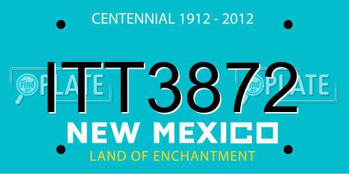 ITT3872 New Mexico License Plate