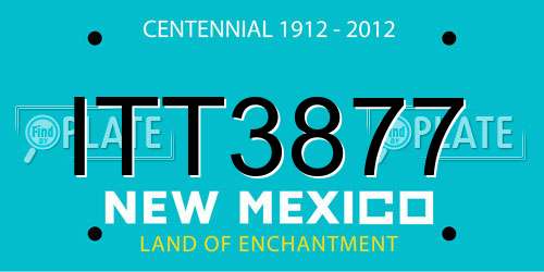 ITT3877 New Mexico License Plate