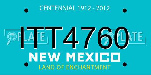 ITT4760 New Mexico License Plate