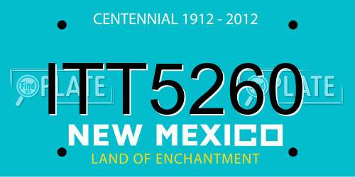 ITT5260 New Mexico License Plate