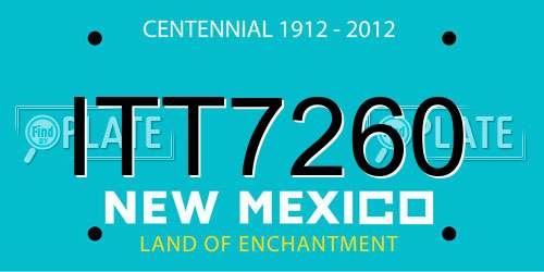 ITT7260 New Mexico License Plate