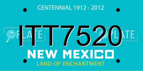 ITT7520 New Mexico License Plate