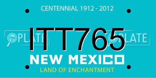 ITT765 New Mexico License Plate