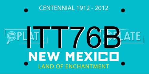 ITT76B New Mexico License Plate