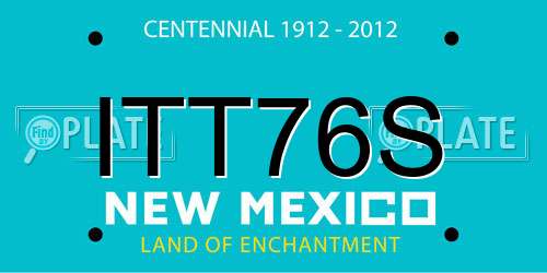ITT76S New Mexico License Plate