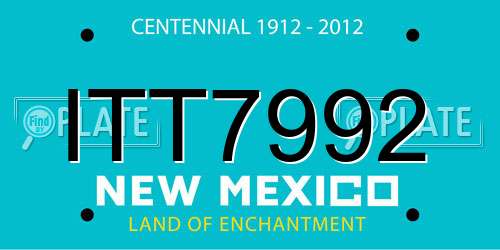 ITT7992 New Mexico License Plate