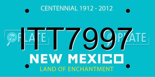 ITT7997 New Mexico License Plate