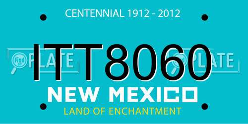 ITT8060 New Mexico License Plate