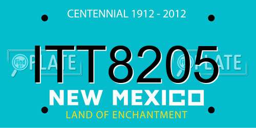 ITT8205 New Mexico License Plate