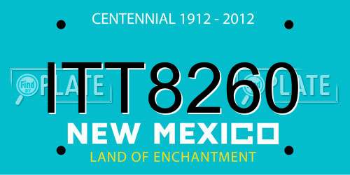 ITT8260 New Mexico License Plate