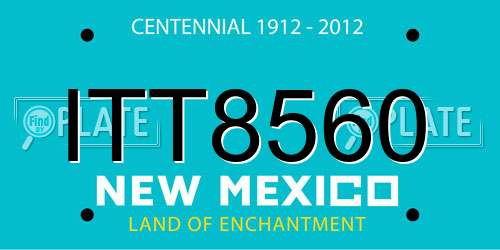 ITT8560 New Mexico License Plate