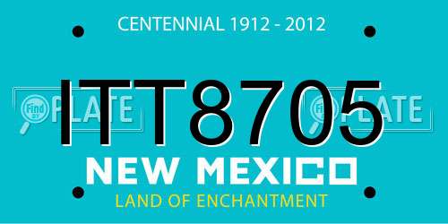 ITT8705 New Mexico License Plate