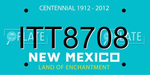 ITT8708 New Mexico License Plate