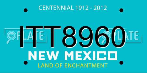 ITT8960 New Mexico License Plate