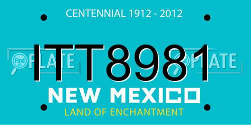 ITT8981 New Mexico License Plate