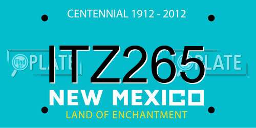 ITZ265 New Mexico License Plate