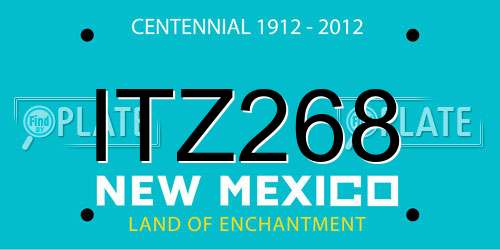 ITZ268 New Mexico License Plate