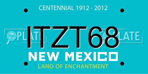 ITZT68 New Mexico License Plate