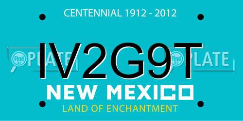 IV2G9T New Mexico License Plate
