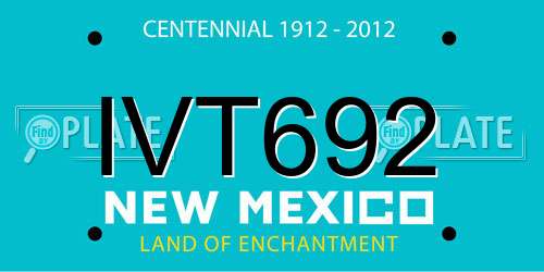 IVT692 New Mexico License Plate