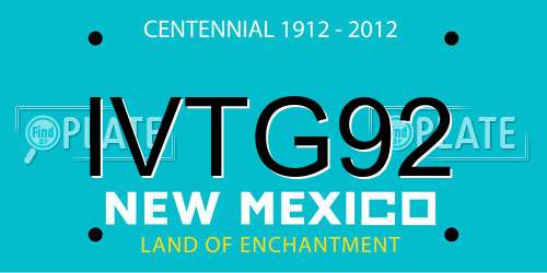 IVTG92 New Mexico License Plate