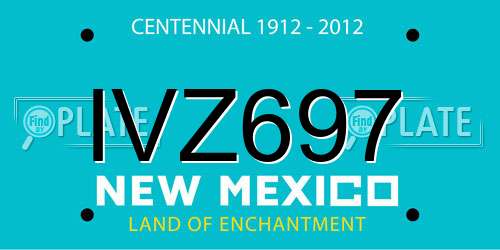IVZ697 New Mexico License Plate