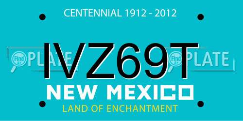 IVZ69T New Mexico License Plate