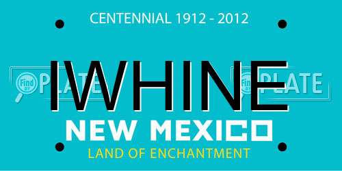 IWHINE New Mexico License Plate