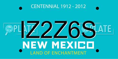IZ2Z6S New Mexico License Plate