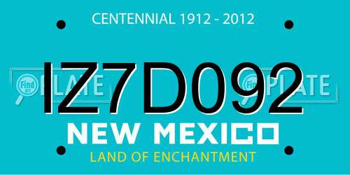 IZ7D092 New Mexico License Plate