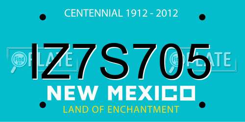IZ7S705 New Mexico License Plate