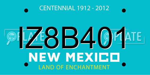 IZ8B401 New Mexico License Plate