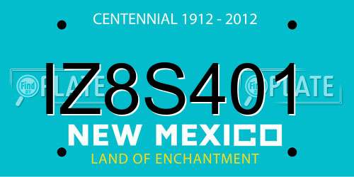 IZ8S401 New Mexico License Plate