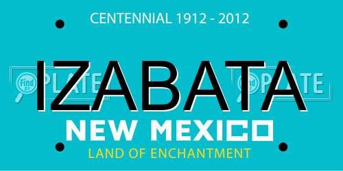 IZABATA New Mexico License Plate