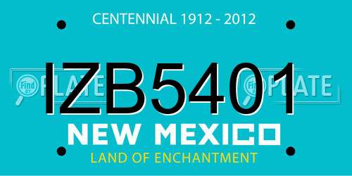 IZB5401 New Mexico License Plate