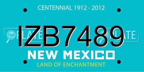 IZB7489 New Mexico License Plate