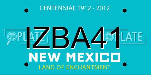 IZBA41 New Mexico License Plate