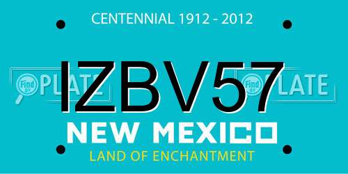 IZBV57 New Mexico License Plate