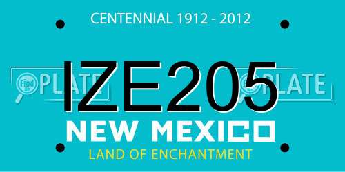 IZE205 New Mexico License Plate