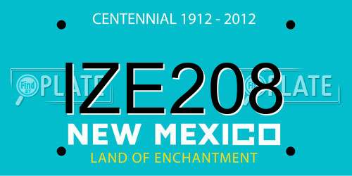 IZE208 New Mexico License Plate